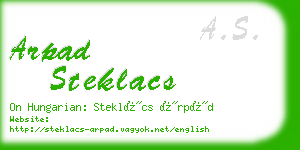 arpad steklacs business card